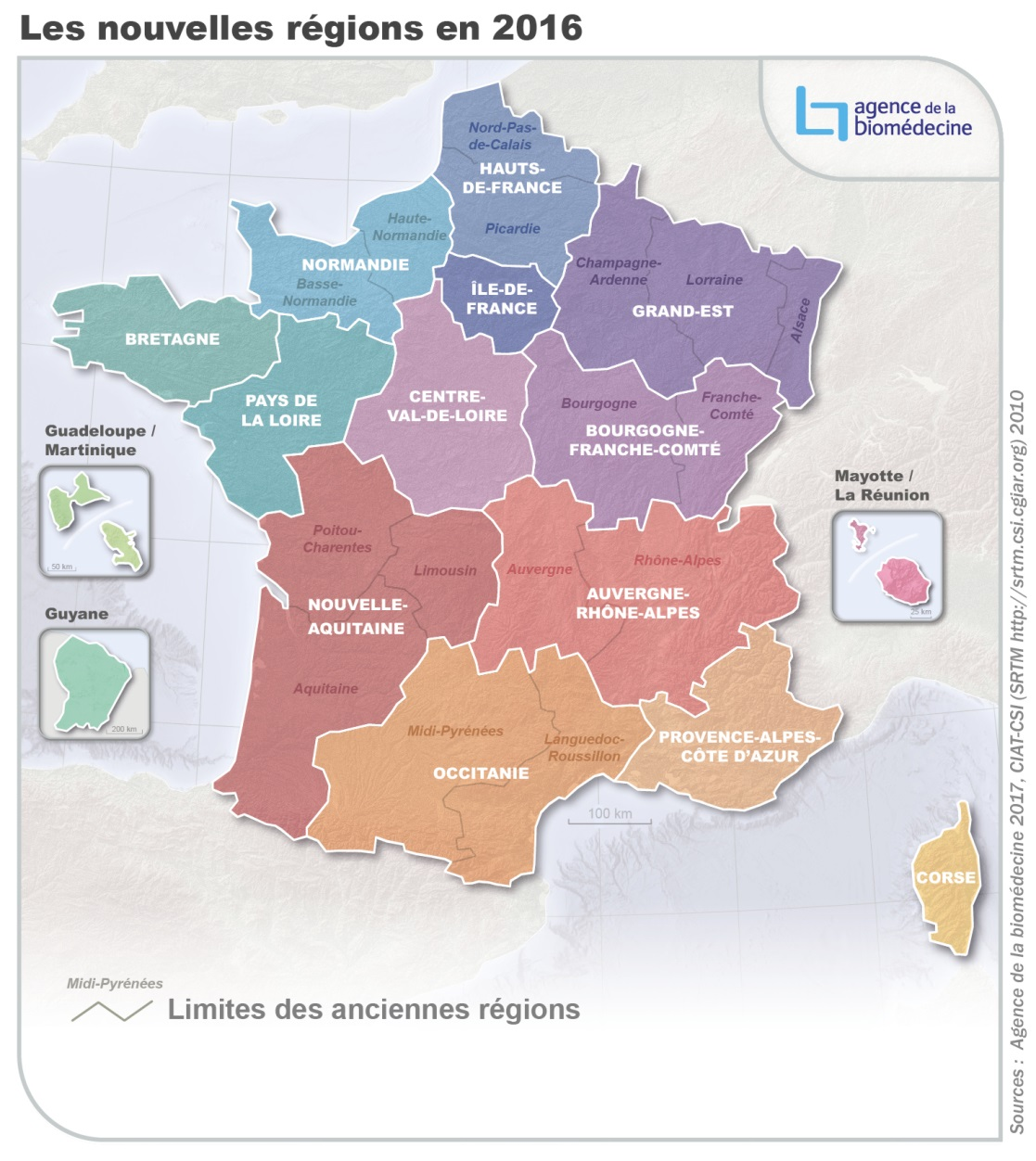 Figure Co9. Les nouvelles régions en 2016